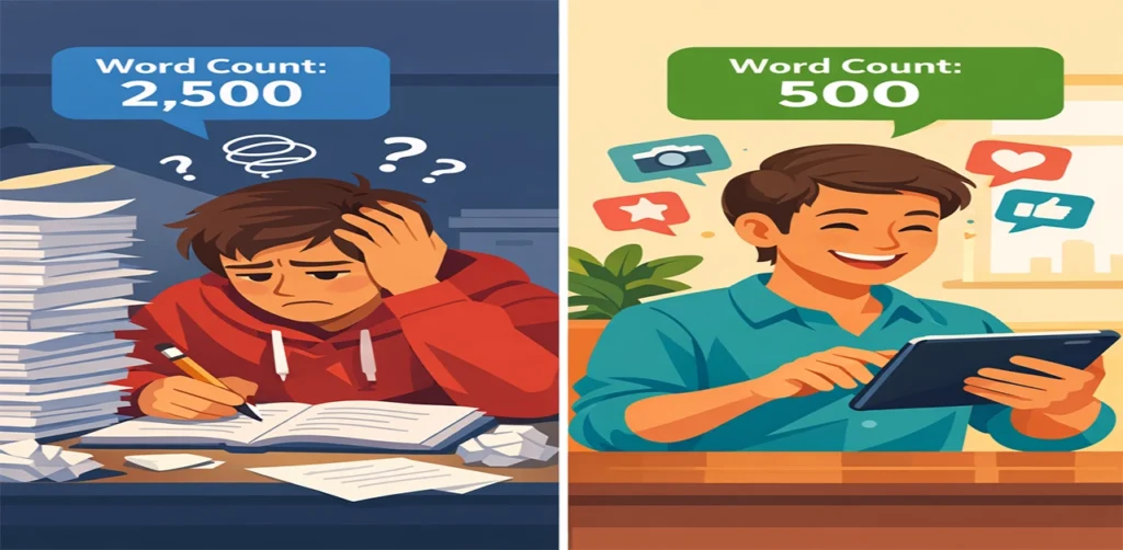 Students and bloggers using a word count online tool for writing accuracy